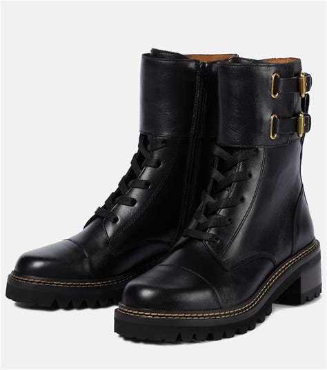 Bottines Mallory en cuir en noir – See By Chloe 